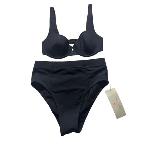 Sweaty Betty Women's Black High Waist Xtra Life & Laguna Underwired Bikini NWT - Picture 1 of 7